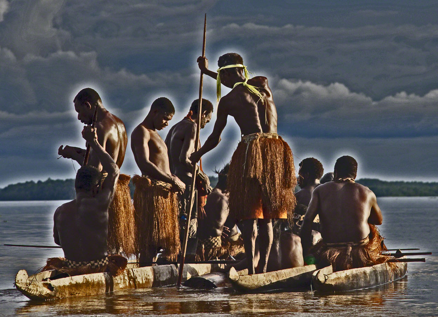 Asmat canoers